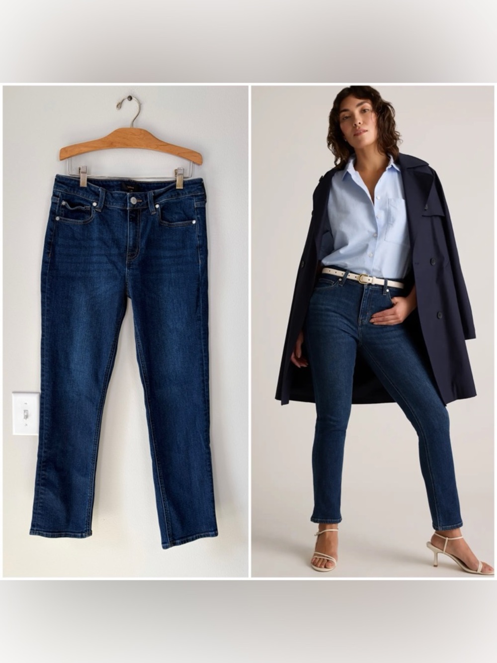 Quince Women's Straight Leg Jeans — Dark Blue Wash